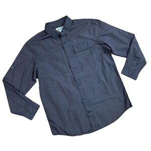 DULUTH TRADING CO Button Down Shirt Medium Relaxed Fit Double Pocket